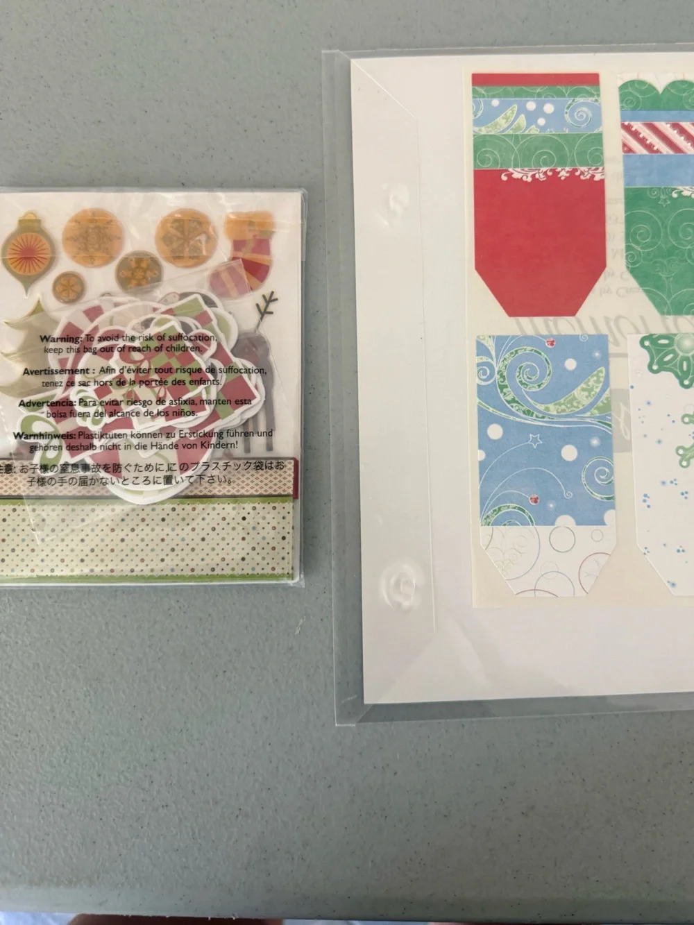 Assortment of Creative Memories Holiday Sticker & Paper Set - Red Green Blue